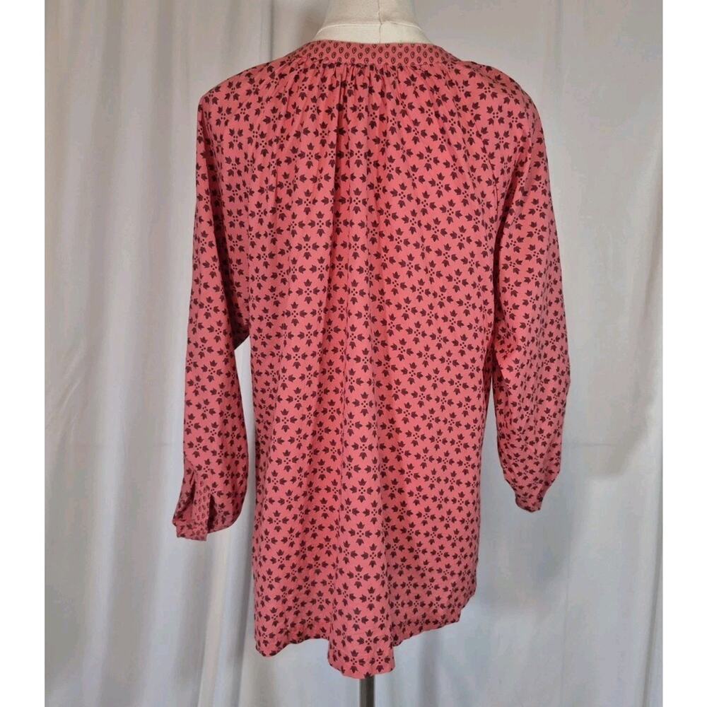 Sundance Womens Pink Floral 100% Cotton V-Neck Blouse Top Large - Picture 5 of 6